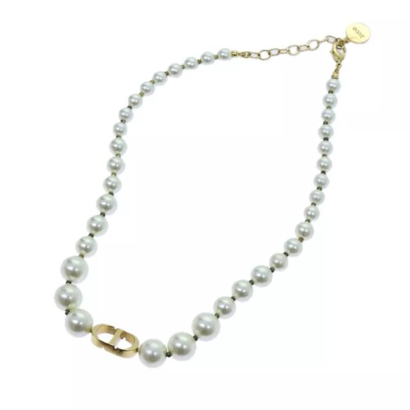 Christian Dior Pearl Necklace metal White Auth - Picture 1 of 7